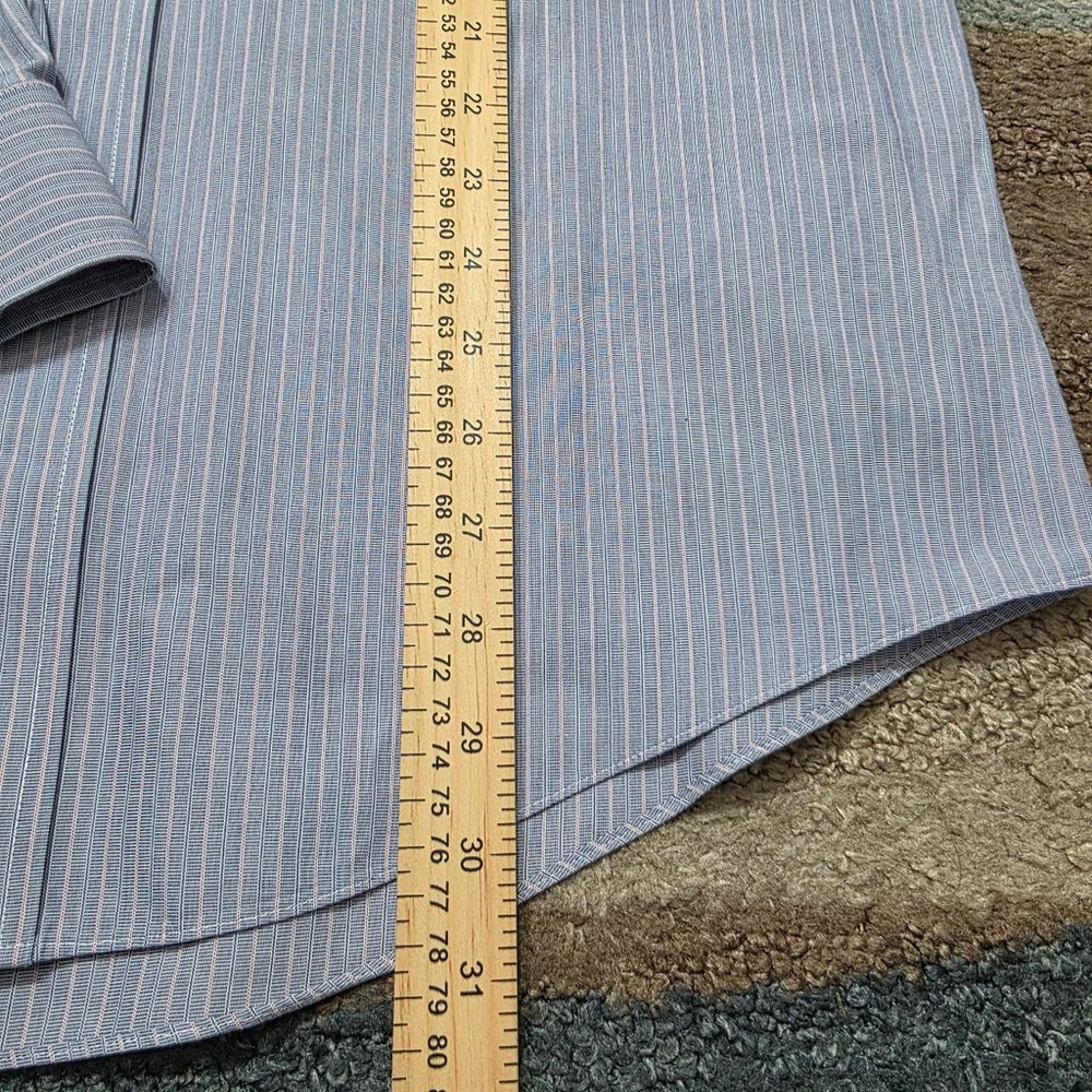 Brooks Brothers Milano Dress Shirt 16-34 Blue Stripe Non-Iron Supima Cotton - Picture 6 of 6